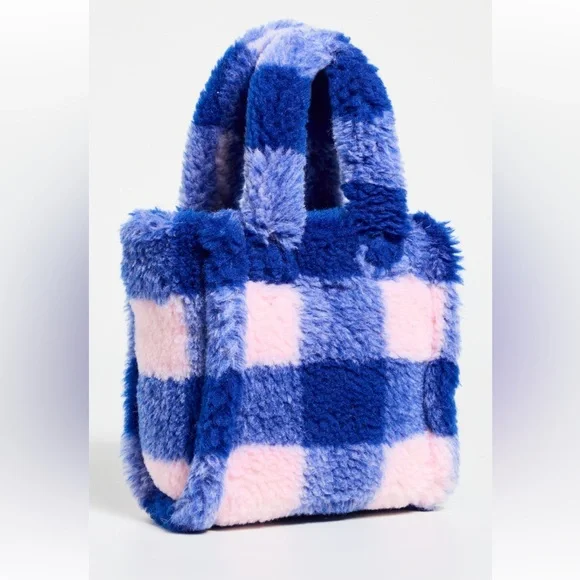 Stand Studio plaid pink and blue faux fur bag. Barely worn!
